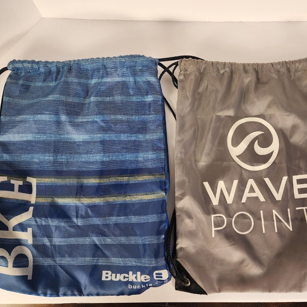 Lot Of Two Thin Lightweight Drawstring Backpack Bags BKE WavePoint
